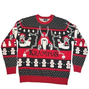 Ripple Junction Krampus Unisex Holiday Christmas Sweater Fun Funky Size Large